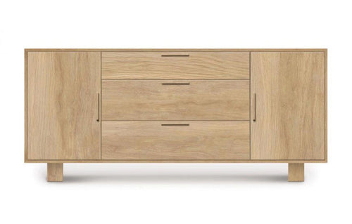 Iso Buffet by Copeland Furniture - 1 Door On Either Side Of 3 Drawers Buffet, Natural Oak.