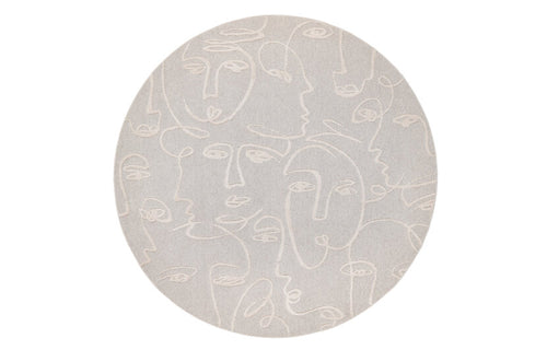 Faces Round Woven Rug by Ligne Pure - 461.057.AE114.