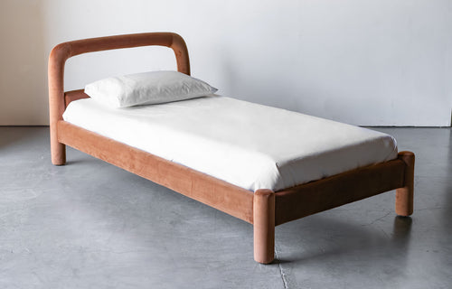 Temi Twin Bed by Sun at Six, showing angle view of temi twin bed.