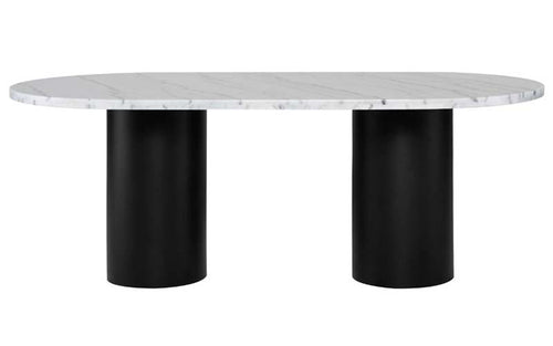 Ande Dining Table by Nuevo, showing front view of ande dining table.