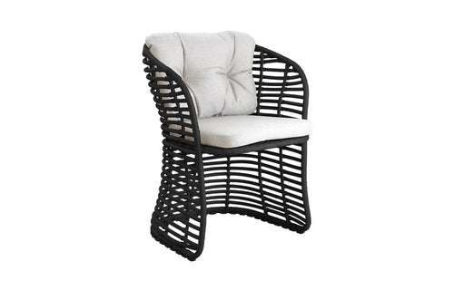 Basket Dining Chair by Cane-Line - Graphite Weave, Sand Natte Cushion Set.
