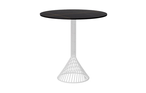 Bistro Cafe Table by Bend - White Metal/Black Stone.