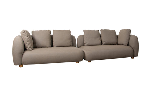 Capture Sectional by Cane-Line - 2x Modules 4-Seater Sofa, Taupe AirTouch Fabric.