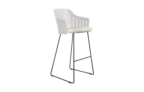 Choice Sled Bar Chair by Cane-Line - White PP Seat, White Scent Seat Cushion.