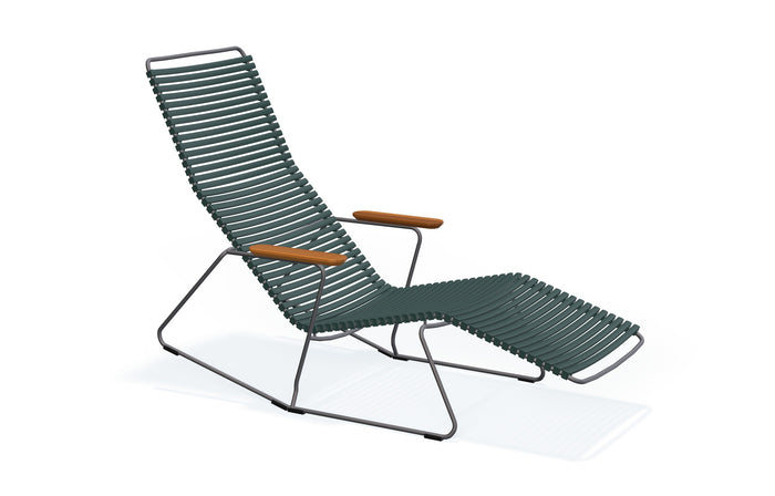 Click Outdoor Sunchair by Houe - Sunrocker, Pine Green Lamellas.