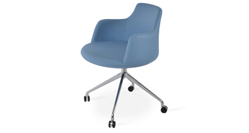 Dervish Spider Swivel Chair with Casters by SohoConcept, showing angle view of dervish spider swivel chair with casters.