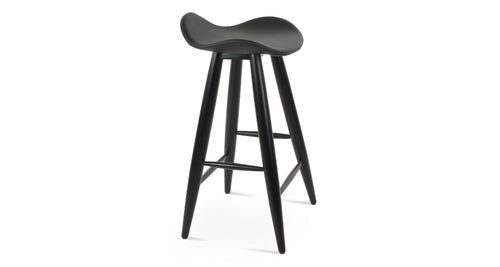 Falcon Baba Wood Stool by SohoConcept, showing side view of falcon baba wood stool.
