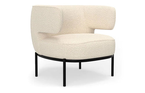 Finn Lounge Chair by Mobital - Cream Boucle Fabric.