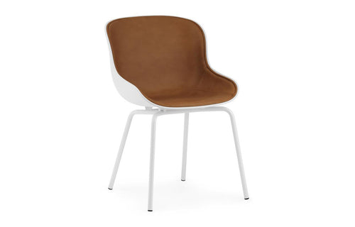 Hyg Front Upholstery Chair Steel Legs by Normann Copenhagen - White Shell Seat & White Powder Coated Steel Legs, Group 7.