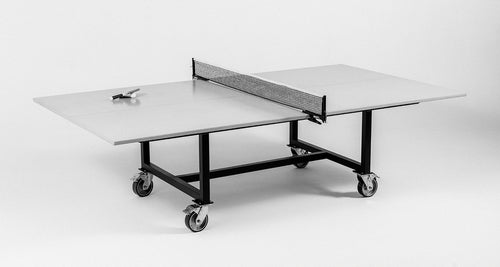 James De Wulf Rolling Ping Pong Table by James De Wulf, showing angle view of james de wulf rolling ping pong table.