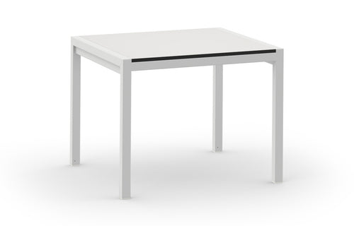 Jaydu HPL End Table by Mamagreen - White Sand Aluminum, Alpes White HPL.