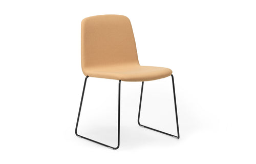 Just Full Upholstery Chair by Normann Copenhagen - Black Powder Coated Steel, Synergy Fabrics.