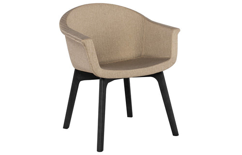 Vitale Dining Chair by Nuevo - Khaki Fabric Seat With Black Ash Legs