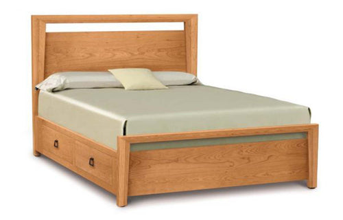 Mansfield Cal King Storage Bedroom Collection by Copeland Furniture - Bed, Natural Cherry.