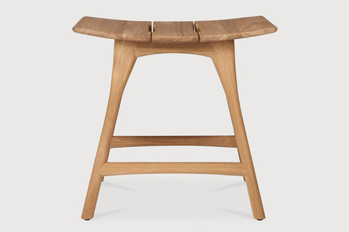 Osso Outdoor Stool by Ethnicraft, showing front view of osso outdoor stool.