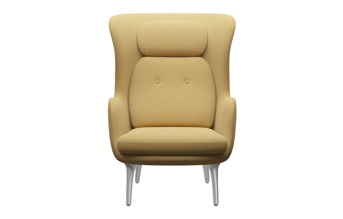 Ro Lounge Chair by Fritz Hansen - Satin Brushed Aluminum, Christianshavn Textile Group, Christianshavn Textile Group.