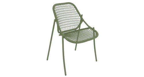 Sixties Stackable Chair by Fermob, showing angle view of sixties stackable chair.