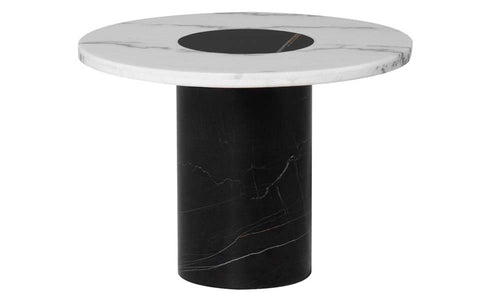Stevie Side Table by Nuevo, showing front view of stevie side table