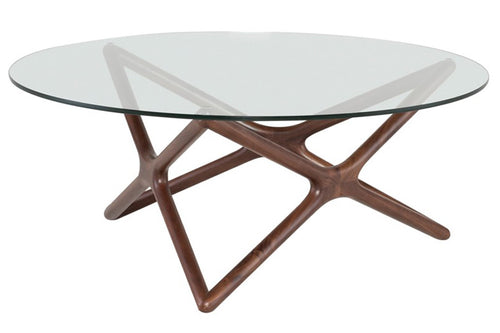 Star Coffee Table by Nuevo, showing front view of star coffee table.