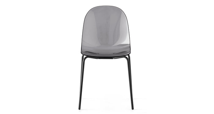 Academy Transparent Seat Chair by Connubia, showing front view of academy transparent seat chair