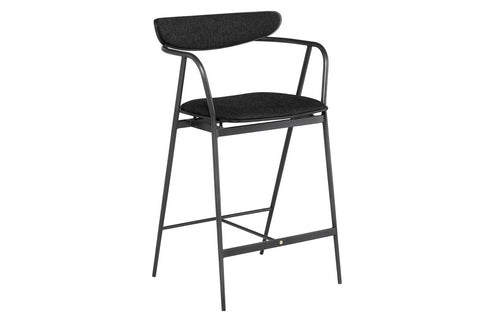 Gianni Stool by Nuevo - Activated Charcoal Fabric