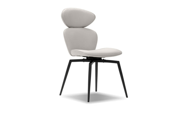 Antler Memory Swivel Dining Chair by Mobital - Light Taupe Leatherette.