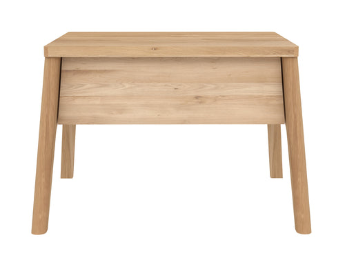 Air Oak Bedside Table by Ethnicraft, showing front view of the bedside table.