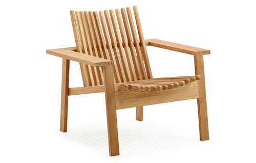 Amaze Stackable Lounge Chair by Cane-Line - Teak/No Cushion.