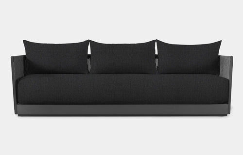 Antigua Outdoor Sofa by Harbour Outdoor - 3 Seater/Grafito Panama Fabric/Asteroid Aluminum.