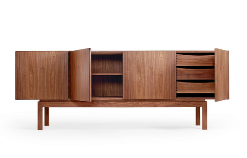 BPS Sideboard No. 183 by Bernh. Pedersen & Son - 3 Large Trays (Combination 3-3-3-0), Oiled Walnut.