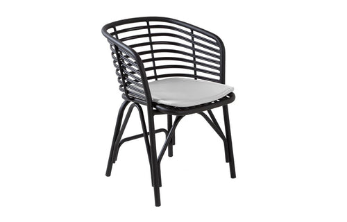 Blend Outdoor Armchair by Cane-Line - Lava Grey Powder Coated Aluminum, White Natte Cushion.