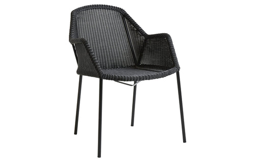 Breeze Stackable Dining Chair by Cane-Line - Black Fiber Weave, No Cushion.