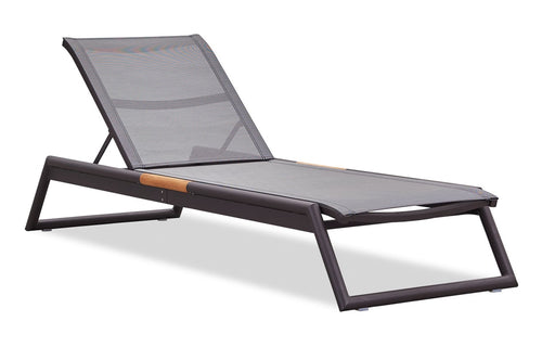 Breeze Stacking Sunlounger by Harbour - Asteroid Aluminum + Batyline Silver.