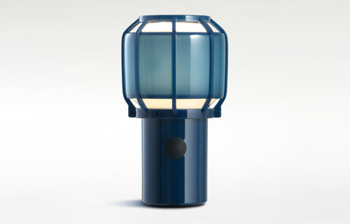 Chispa Portable Lamp by Marset - Blue Polycarbonate Base.