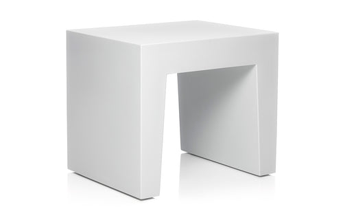 Concrete Stool/Table by Fatboy - Light Grey Polyethylene Seat, No Seat Pillow.