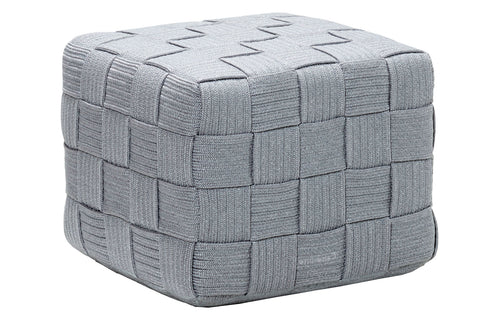Cube Footstool by Cane-Line - Light Grey Soft Rope.