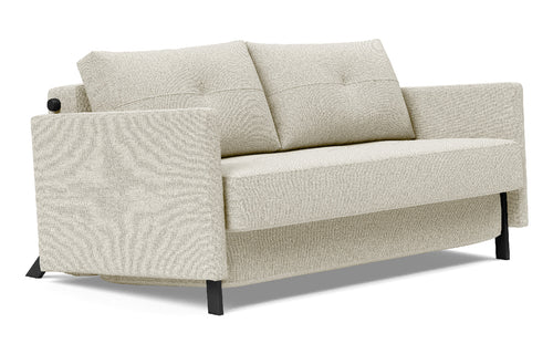 Cubed Sofa Bed with Arms by Innovation - Full, 527 Mixed Dance Natural (stocked).