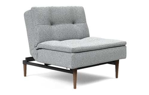 Dublexo Styletto Chair with Dark Wood Legs by Innovation - 538 Melange Light Grey.