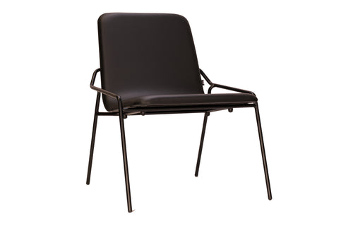 Dupont Easy Chair by B&T - Black Bugatti Eco-Leather + Black RAL Steel Frame.