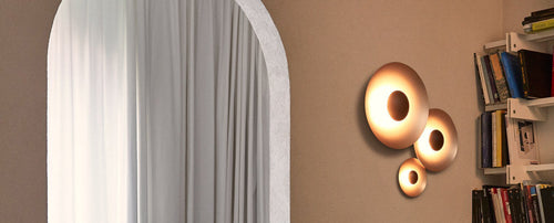 Ginger 32C/42C/60C Wall/Ceiling Light by Marset, showing ginger 32c/42c/60c wall/ceiling light in live shot.