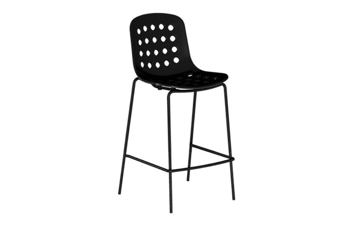 Holi Counter Stool by Toou - Open Shell, Black Seat, No Seat Cover.