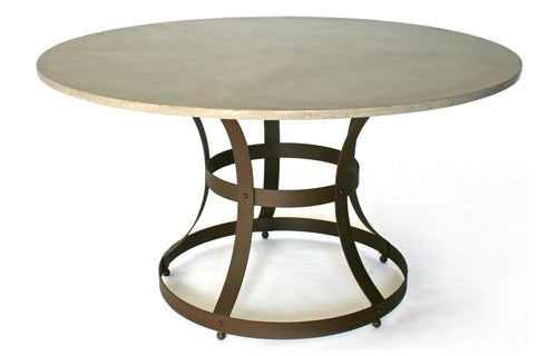 James De Wulf Hourglass Cage Dining Table by De Wulf - Natural Tone Concrete/Powder Coated Steel.