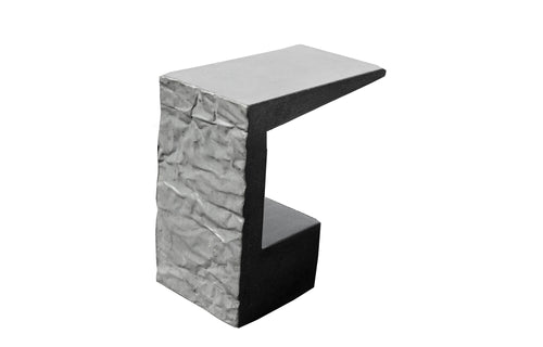 James De Wulf Crumple Block Side Table by De Wulf - Dark Grey Concrete.