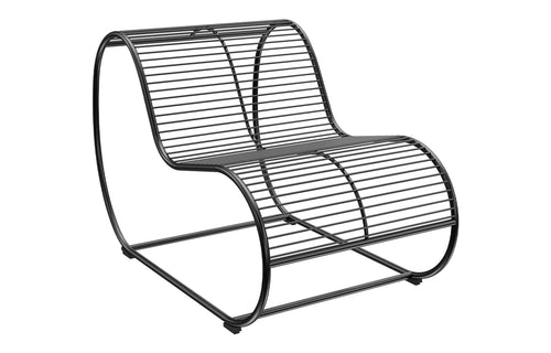 Loop Lounge Chair by Bend - Black Metal, No Fabric.