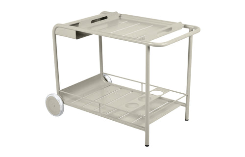 Luxembourg Bar Cart with Wheels by Fermob - Clay Grey (matte textured)