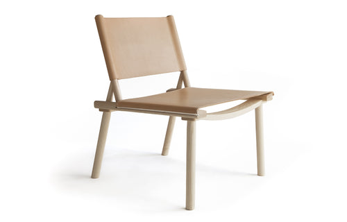 December Chair by Nikari - Ash, Nude Natural Tanned Leather.