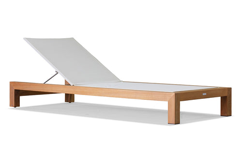 Pacific Sunlounge by Harbour - Batyline White/Natural Teak.