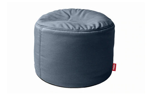 Point Outdoor Pouf/Ottoman by Fatboy - Steel Blue Olefin Fabric.