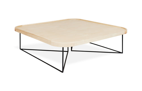 Porter Coffee Table Square by Gus - Black Powdercoat/Blonde Ash.