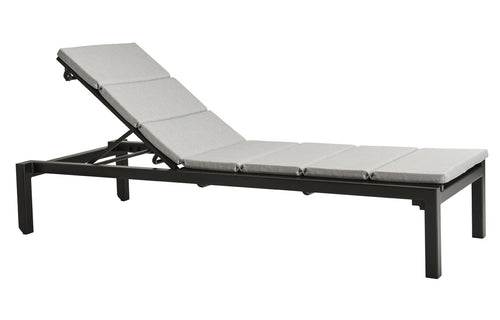 Relax Stackable Sunbed by Cane-Line - Lava Grey Powder Coated Aluminum, Light Grey Natte Cushion.